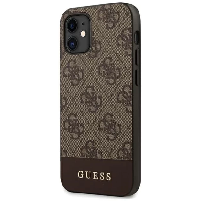 Чехол Guess Stripe Collection для iPhone 12 mini Brown (GUHCP12SG4GLBR)