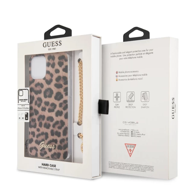 Чохол Guess Leopard для iPhone 12 Pro Max Gold (GUHCP12LKSLEO)