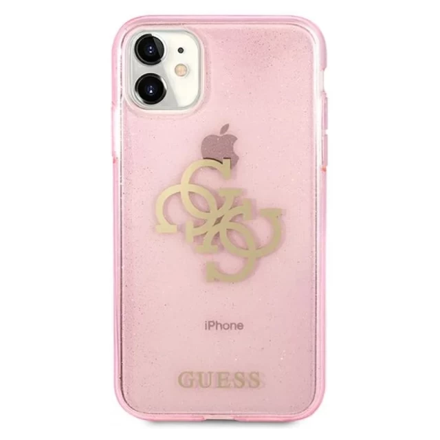 Чехол Guess Glitter Big Logo для iPhone 11 Pink (GUHCN61PCUGL4GPI)