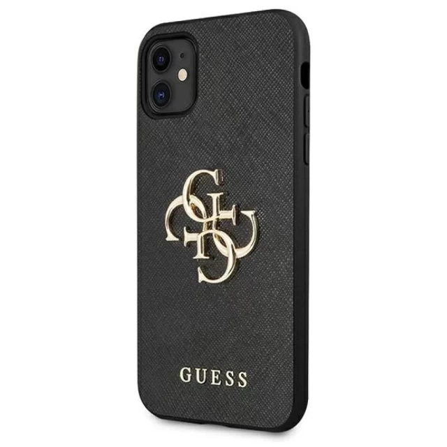 Чохол Guess Saffiano Metal Logo для iPhone 11 Black (GUHCN61SA4GGBK)