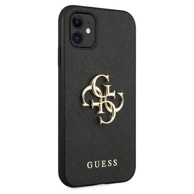 Чохол Guess Saffiano Metal Logo для iPhone 11 Black (GUHCN61SA4GGBK)