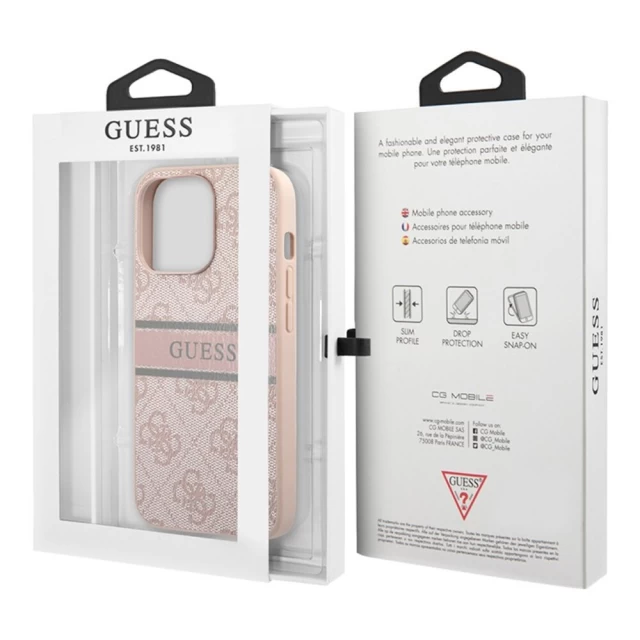 Чохол Guess Stripe Collection для iPhone 13 Pro Max Pink (GUHCP13X4GDPI)