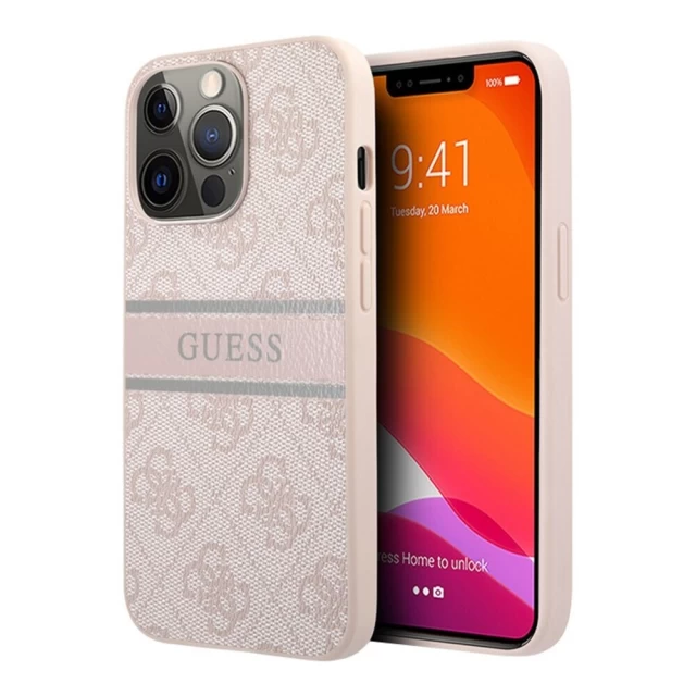 Чехол Guess Stripe Collection для iPhone 13 Pro Max Pink (GUHCP13X4GDPI)