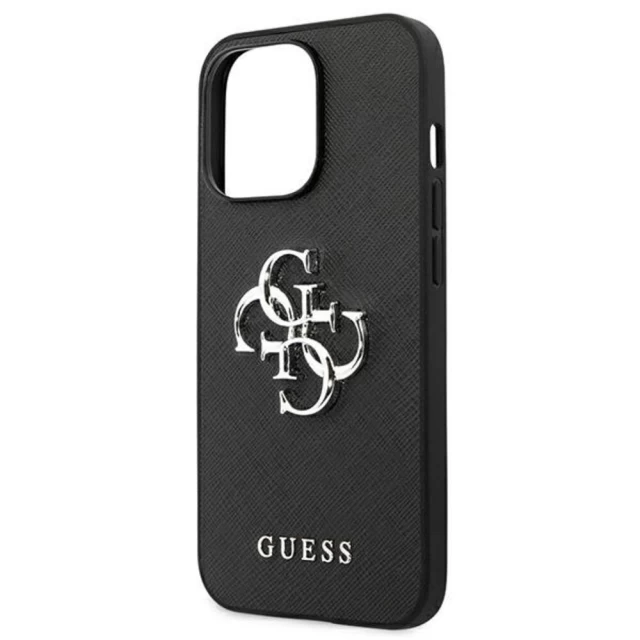 Чехол Guess Saffiano Metal Logo для iPhone 13 Pro Max Black (GUHCP13XSA4GSBK)