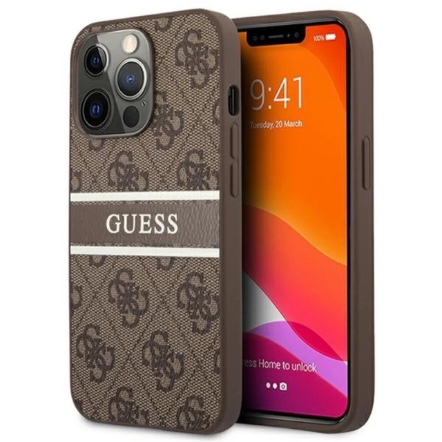 Чехол Guess Stripe Collection для iPhone 13 Pro Brown (GUHCP13L4GDBR)