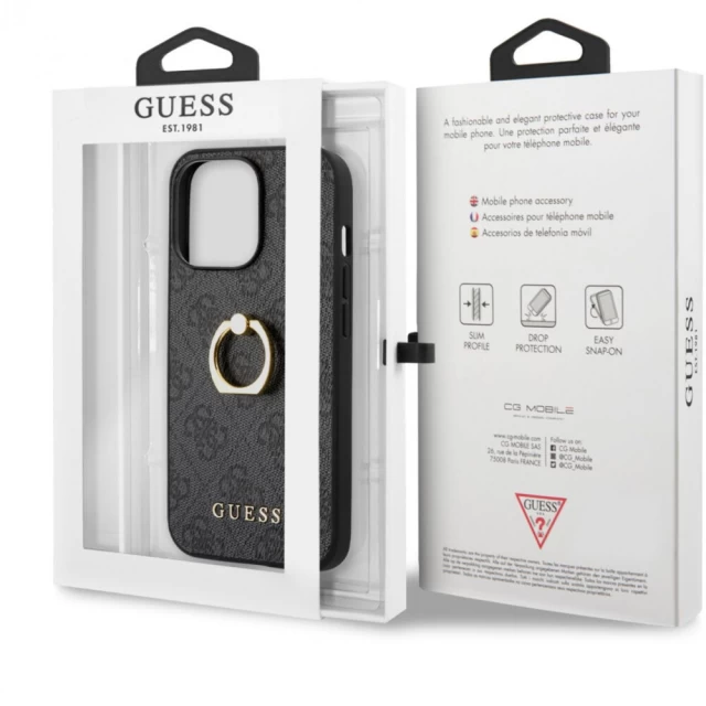 Чохол Guess Ring Stand для iPhone 13 Pro Max Grey (GUHCP13X4GMRGR)