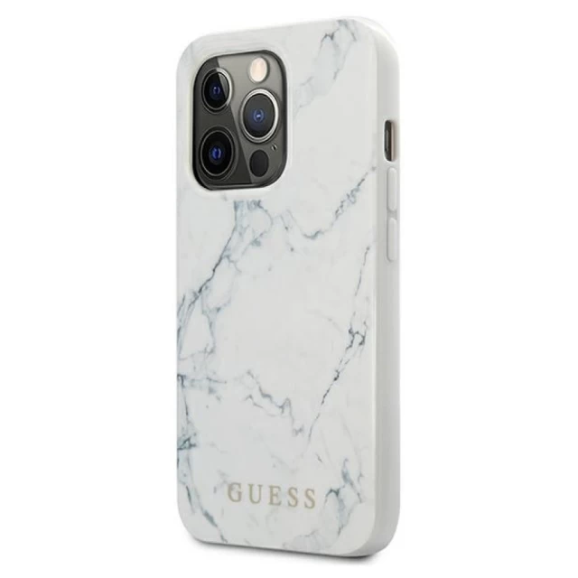 Чохол Guess Marble для iPhone 13 Pro Max White (GUHCP13XPCUMAWH)