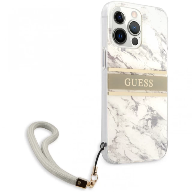 Чохол Guess Marble Strap для iPhone 13 Pro Grey (GUHCP13LKMABGR)