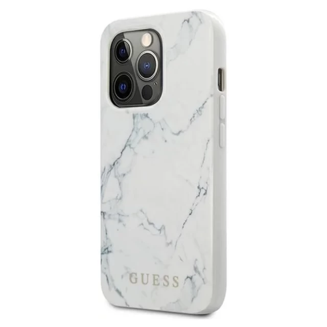 Чехол Guess Marble для iPhone 13 Pro White (GUHCP13LPCUMAWH)