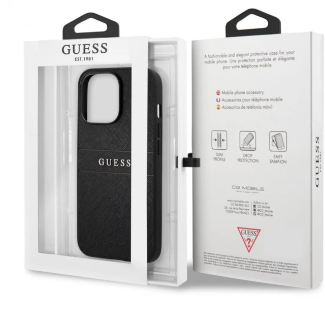 Чохол Guess Saffiano для iPhone 13 Pro Black (GUHCP13LPSASBBK)