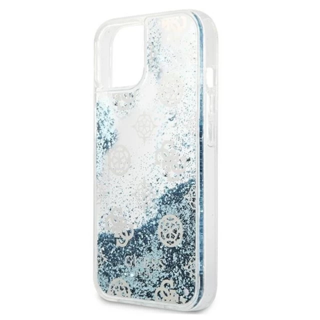 Чехол Guess Peony Liquid Glitter для iPhone 13 Blue (GUHCP13MLGPEBL)