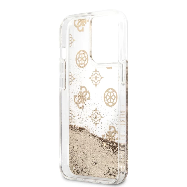 Чехол Guess Peony Liquid Glitter для iPhone 13 Pro Max Gold (GUHCP13XLGPEGO)