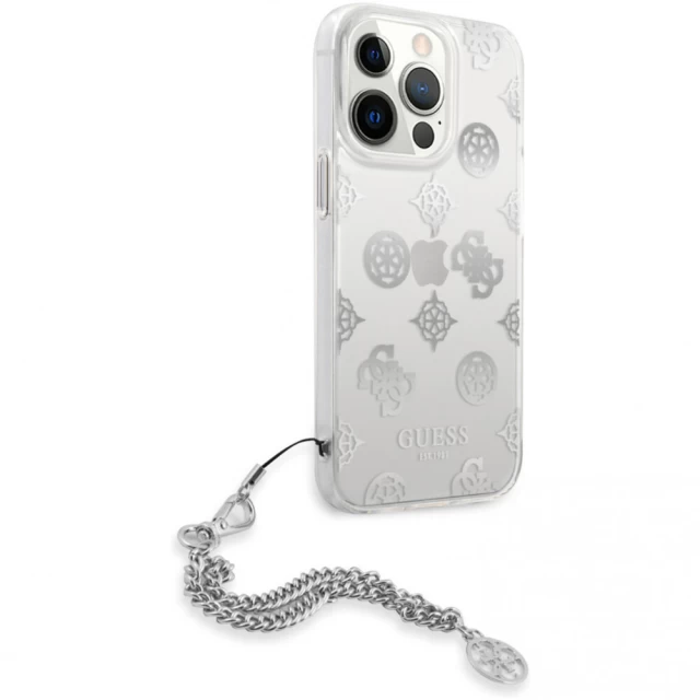 Чохол Guess Peony Chain Collection для iPhone 13 Pro Max Silver (GUHCP13XKSPESI)