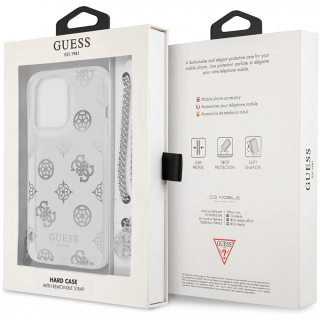 Чехол Guess Peony Chain Collection для iPhone 13 Pro Max Silver (GUHCP13XKSPESI)