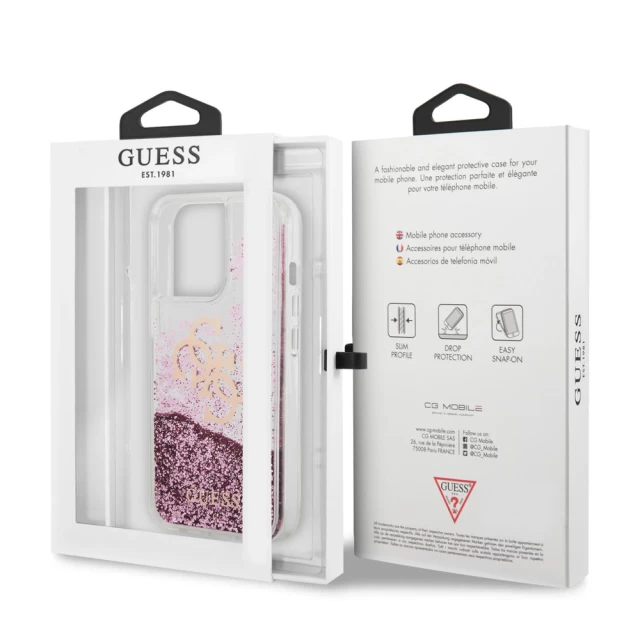 Чохол Guess Big Liquid Glitter для iPhone 13 Pro Max Pink (GUHCP13XLG4GPI)