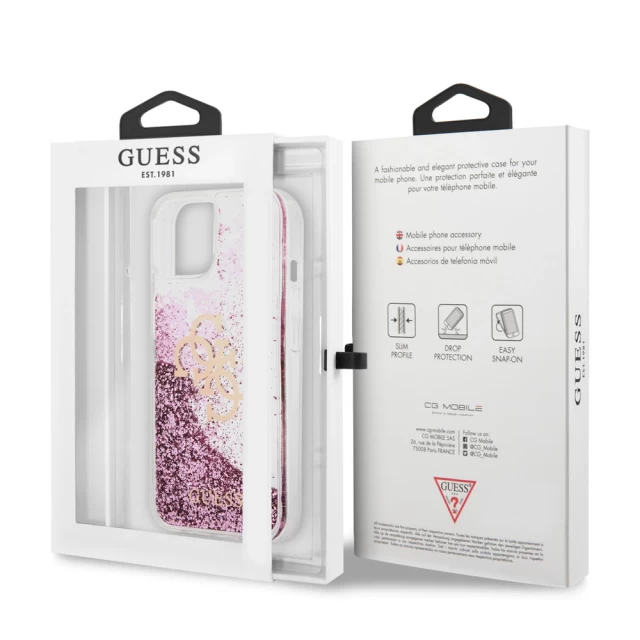 Чехол Guess Big Liquid Glitter для iPhone 13 Pink (GUHCP13MLG4GPI)