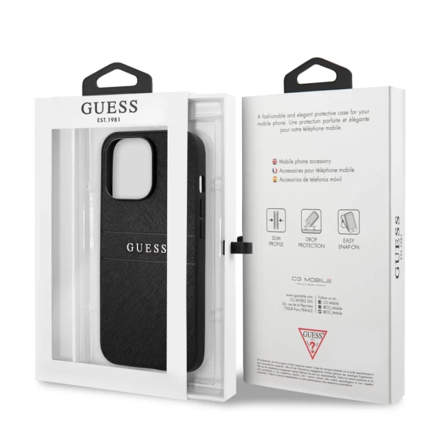 Чехол Guess Saffiano для iPhone 13 Pro Max Black (GUHCP13XPSASBBK)