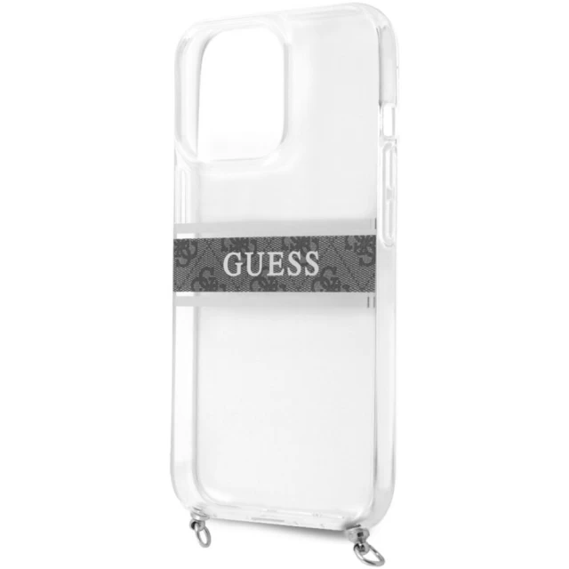 Чохол Guess 4G Strap Silver Chain для iPhone 13 Pro Max Clear (GUHCP13XKC4GBSI)