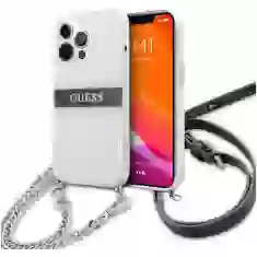 Чехол Guess 4G Strap Silver Chain для iPhone 13 Pro Max Clear (GUHCP13XKC4GBSI)