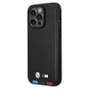 Чехол BMW для iPhone 14 Pro Leather Stamp Tricolor Black with MagSafe (BMHMP14L22PTDK)