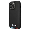 Чохол BMW для iPhone 14 Pro Leather Stamp Tricolor Black with MagSafe (BMHMP14L22PTDK)