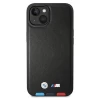 Чехол BMW для iPhone 14 Leather Stamp Tricolor Black with MagSafe (BMHMP14S22PTDK)
