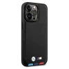 Чехол BMW для iPhone 14 Pro Max Leather Stamp Tricolor Black with MagSafe (BMHMP14X22PTDK)