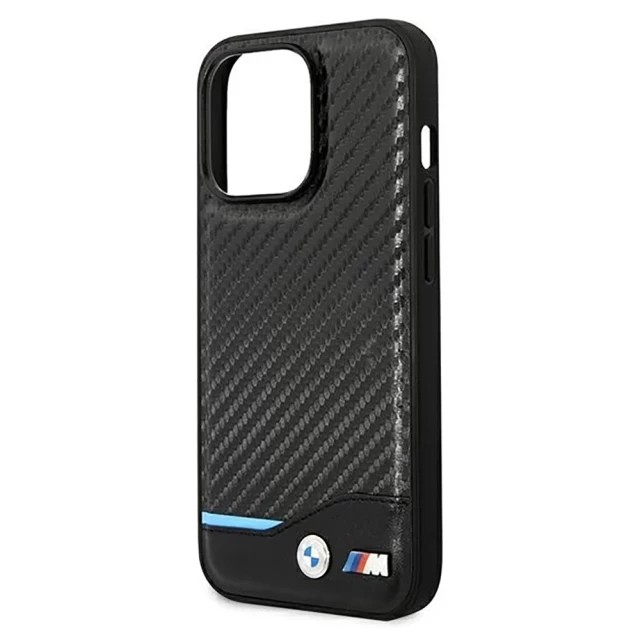 Чехол BMW для iPhone 14 Pro Leather Carbon Black (BMHCP14L22NBCK)