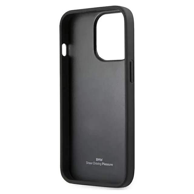 Чехол BMW для iPhone 14 Pro Leather Stamp Black (BMHCP14LSLLBK)