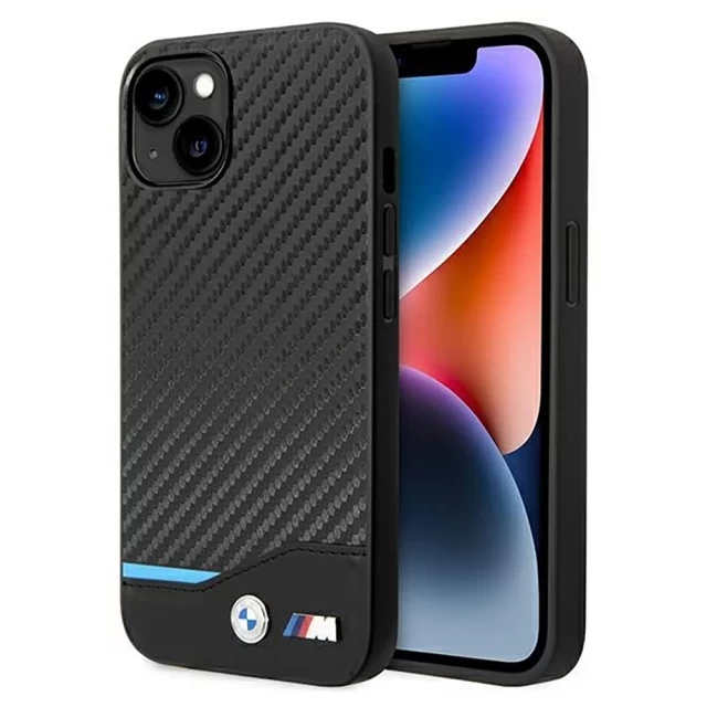 Чехол BMW для iPhone 14 Plus Leather Carbon Black (BMHCP14M22NBCK)