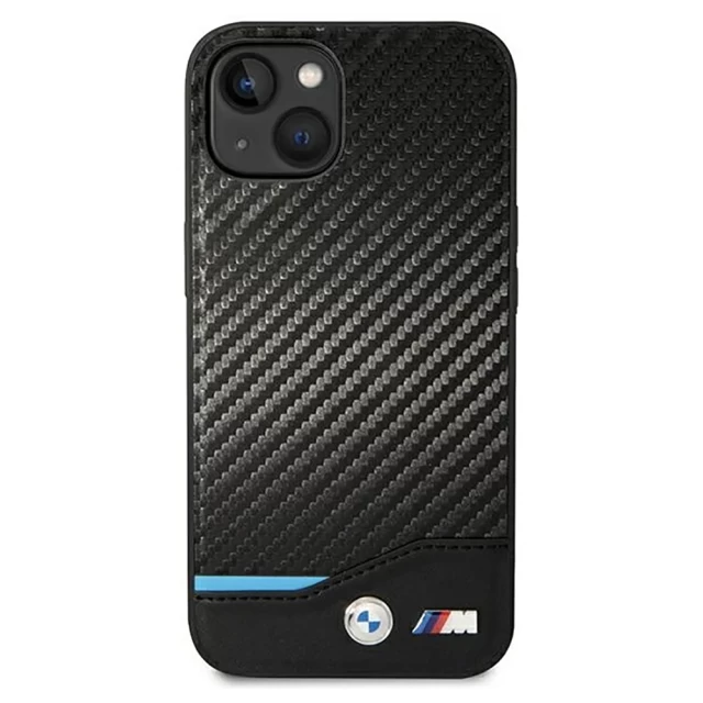 Чохол BMW для iPhone 14 Leather Carbon Black (BMHCP14S22NBCK)