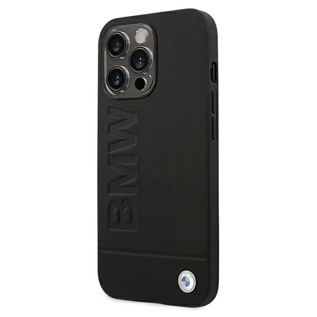 Чехол BMW для iPhone 14 Pro Max Leather Stamp Black (BMHCP14XSLLBK)