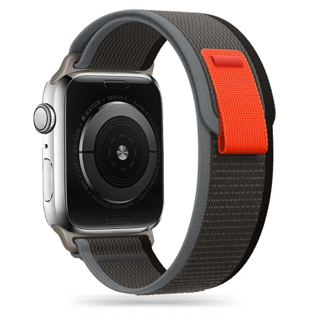 Ремешок Tech-Protect Nylon для Apple Watch 49 | 45 | 44 | 42 mm Black Orange (9490713929742)