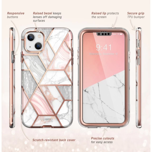Чохол Supcase Cosmo для iPhone 14 | 13 Marble Pink (843439118560)