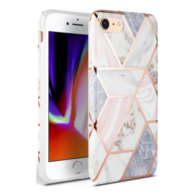 Чехол Tech-Protect Marble для iPhone SE 2020 | 8 | 7 Pink (5906735416886)