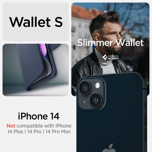 Чохол Spigen Wallet S для iPhone 14 Blue (ACS05420)