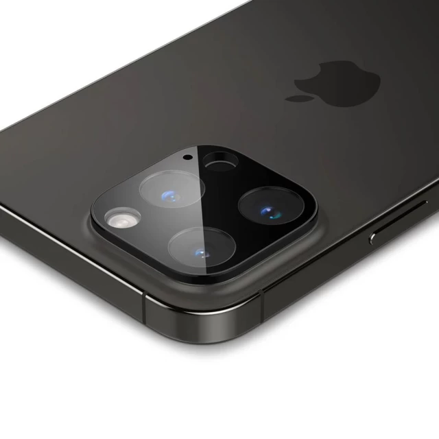 Захисне скло Spigen для камери iPhone 14 Pro | 14 Pro Max Optik.tR Camera Protector (2 pack) Black (AGL05273)