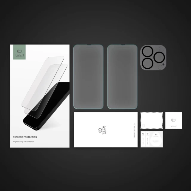 Защитное стекло Tech-Protect Supreme Set для iPhone 14 Pro Max Clear (9490713929728)