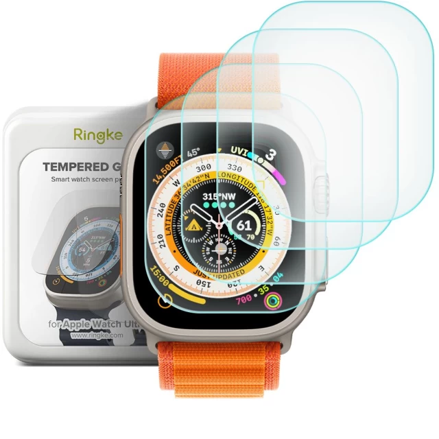 Захисне скло Ringke ID FC Glass (4 Pack) для Apple Watch Ultra 49 mm Clear (8809881268378)