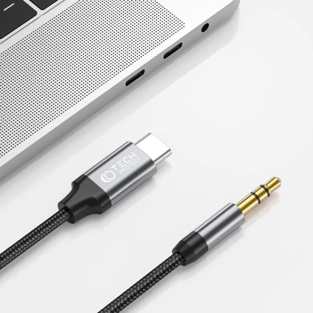 Кабель Tech-Protect Ultraboost USB-C to AUX Mini Jack 3.5mm 1m Black (9490713929070)