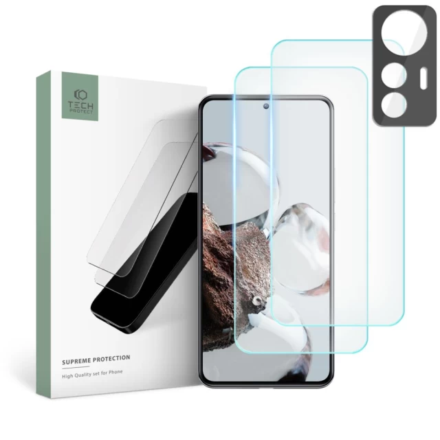 Защитное стекло Tech-Protect Supreme Set (3 Pack) для Xiaomi 12T Clear (9490713929940)