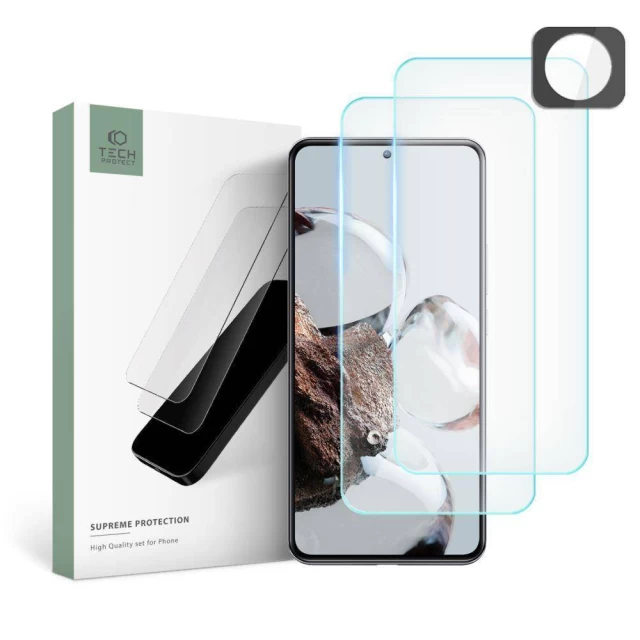 Защитное стекло Tech-Protect Supreme Set (3 Pack) для Xiaomi 12T Pro Clear (9490713930366)