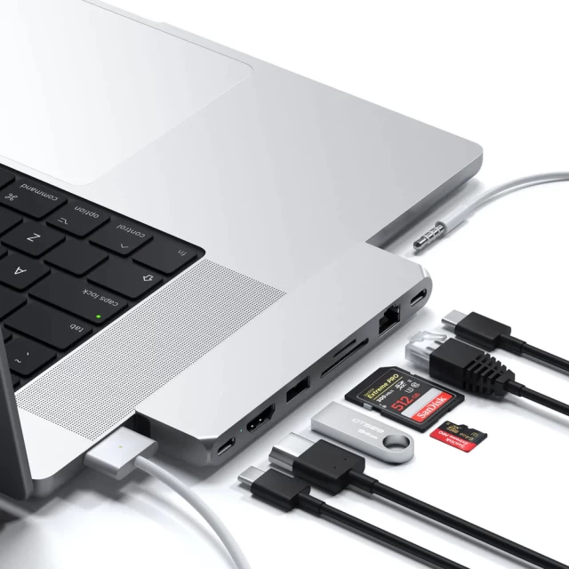 USB-хаб Satechi Aluminum USB-C Pro Hub Max Adapter Silver (ST-UCPHMXS)