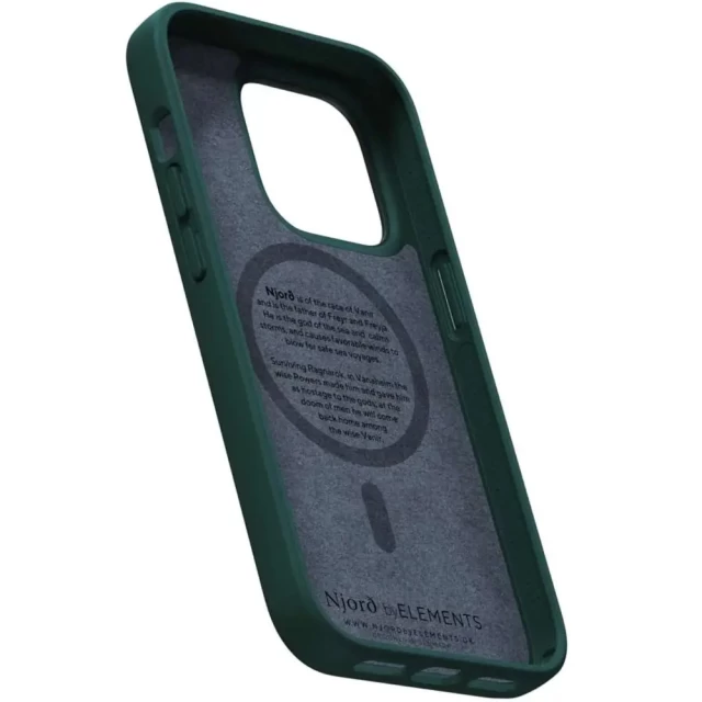 Чохол Elements Njord Salmon Leather Case для iPhone 14 Pro Max Green with MagSafe (NA44SL02)