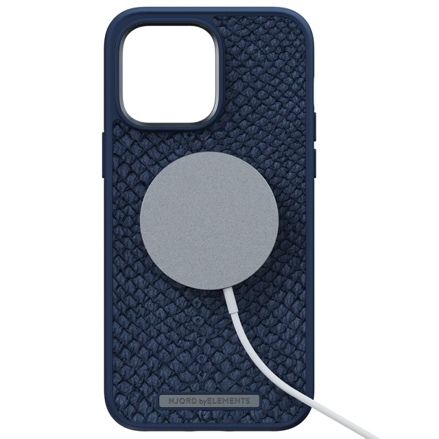 Чохол Elements Njord Salmon Leather Case для iPhone 14 Pro Max Blue with MagSafe (NA44SL01)