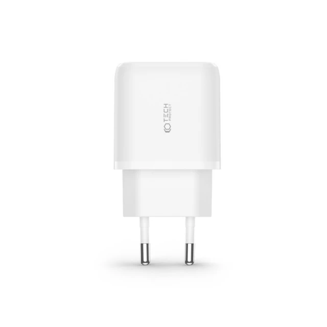 Мережевий зарядний пристрій Tech-Protect 20W USB-C | USB-A with USB-C to USB-C Cable 1m White (9490713930373)