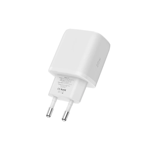 Мережевий зарядний пристрій Tech-Protect 20W USB-C | USB-A with USB-C to USB-C Cable 1m White (9490713930373)