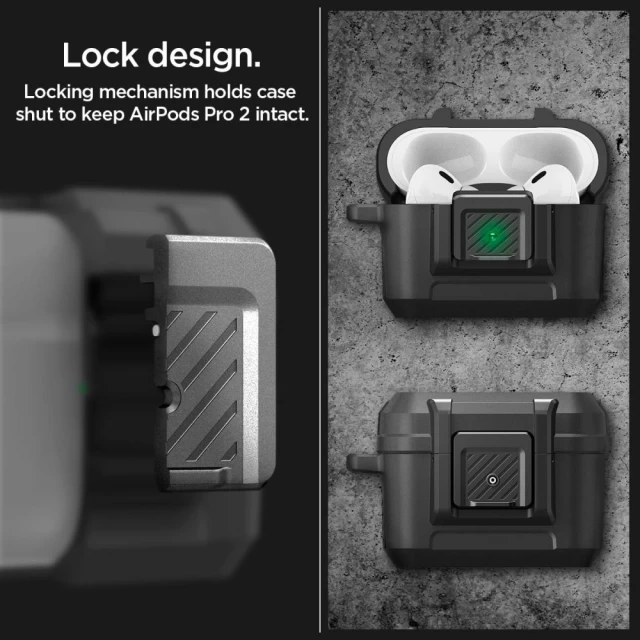 Чехол для наушников Spigen Lock Fit для AirPods Pro 1 | 2 Matte Black (ACS05485)