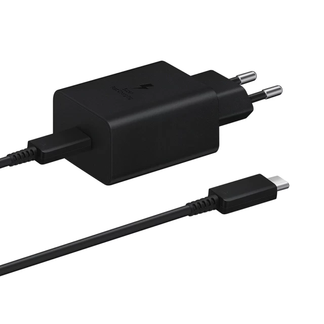 Мережевий зарядний пристрій Samsung Compact 45W USB-C with USB-C to USB-C Cable Black (EP-T4510XBEGRU)
