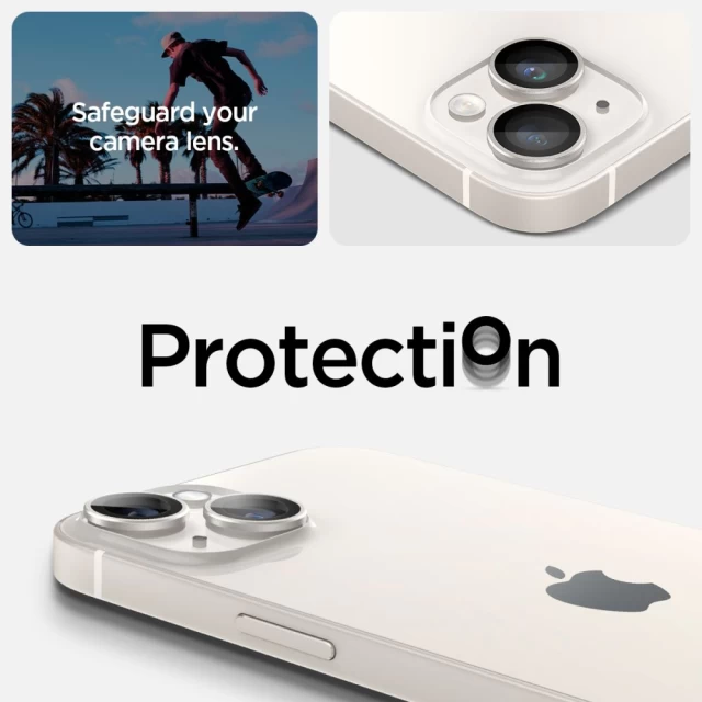 Защитное стекло Spigen для камеры iPhone 14 | 14 Plus Optik.tR Camera Protector (2 pack) Starlight (AGL05604)